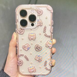 Cute Bear Phone Case - Pink
